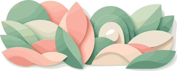 Modern Paper Craft Design. Organic paper craft shapes overlapping to create a refined modern pattern, modern flat vector