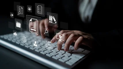 Fotobehang Diamanten A comprehensive document management system for corporate data. This includes secure file storage, team collaboration, and compliance checks for all official business records. Fermion  © InfiniteFlow