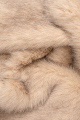 Texture of faux fur as a background, top view.