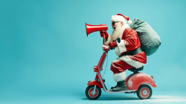 Creative Christmas Marketing Concept with Santa Claus, Holiday Sale