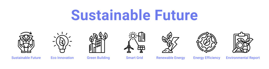 Sustainable Future Icon Banner and Collection
