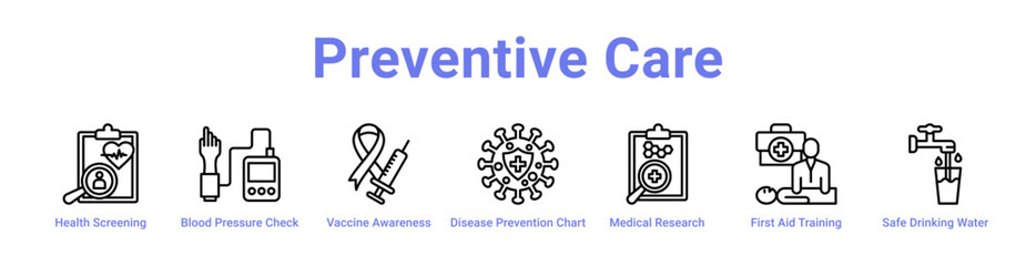 -Preventive Care Icon Banner and Collection
