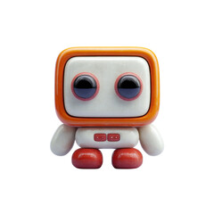 Animated robot character: A whimsical animated robot with a unique design and playful personality stands out. with vibrant colors and expressive features.