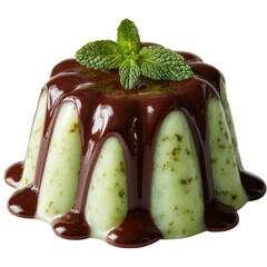 Mint Chocolate Dessert: A delightful and visually appealing dessert, combining the refreshing coolness of mint with the rich, decadent allure of chocolate, garnished with a sprig of fresh mint.