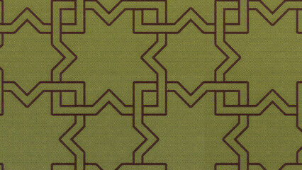 Taupe and Beige Interlocking Geometric Star Pattern Fabric Texture