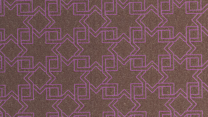 Terracotta Red Fabric with Embossed Interlocking Geometric Star Pattern