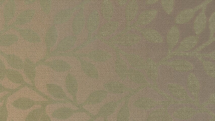Sophisticated Taupe Damask Fabric with Subtle Tonal Floral Leaf Pattern for Luxury Interior Decor