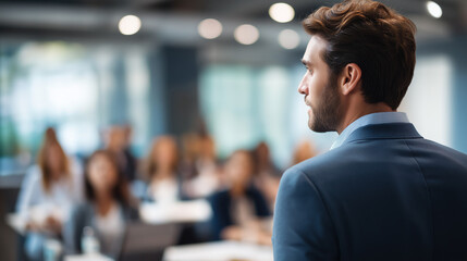 Fototapeta premium Empowering diversity inclusivity faceless entrepreneur business presentation corporate meeting leadership training workplace education professional development team