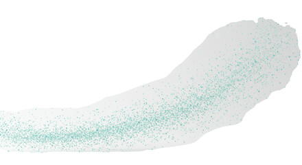 Ethereal light blue, aquamarine, seafoam green particles resembling luminous glitter softly drifting against a pristine transparent background with bokeh, serene abstract concept