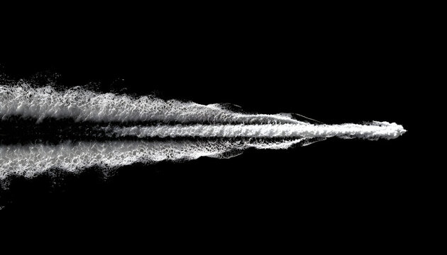 ship wake trail seamless loop texture with alpha, top view, isolated on black