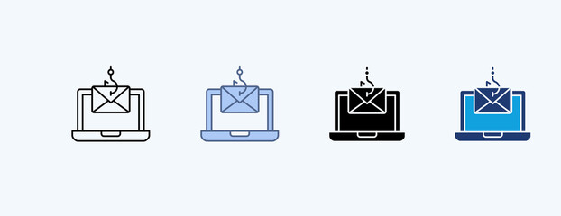 Phishing Alert Multiple Icon Illustration Vector