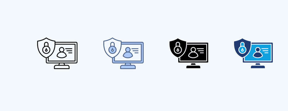 Online Privacy Multiple Icon Illustration Vector