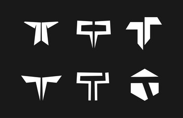 Fototapeta premium Set of Modern Abstract Geometric Letter T Logo Designs and Symbols