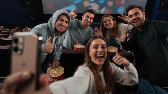 Group of friends taking a selfie together 39