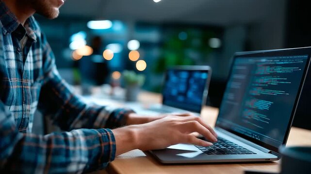 Prompt engineering workspace with AI code interface machine learning algorithm visualization chatbot development platform programming automation tools generative AI technology