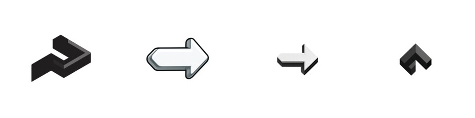 Fototapeta premium Navigation Arrows Vector Illustration, Directional Symbols Flat Design