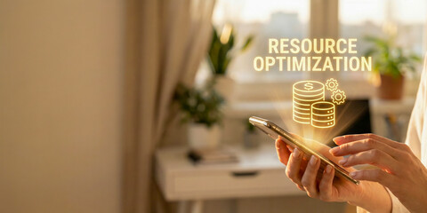 Business high level planning concept for digital resource optimization strategy and financial data analysis in modern office