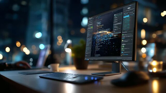 Prompt engineering workspace with AI code interface machine learning algorithm visualization chatbot development platform programming automation tools generative AI technology