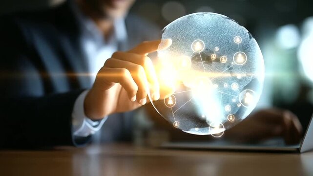 Professional verifying digital identity with KYC interface document authentication visualization online profile approval secure onboarding dashboard identity verification