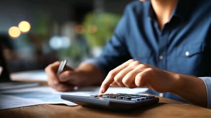 Professional using calculator with tax checklist interface financial planning visualization tax return preparation accounting dashboard property and vehicle tax income