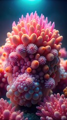 A vibrant display of pink coral showcasing its intricate texture and delicate patterns