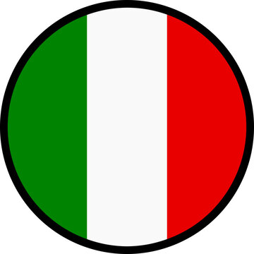 Icono redondo de la bandera de Italia.
