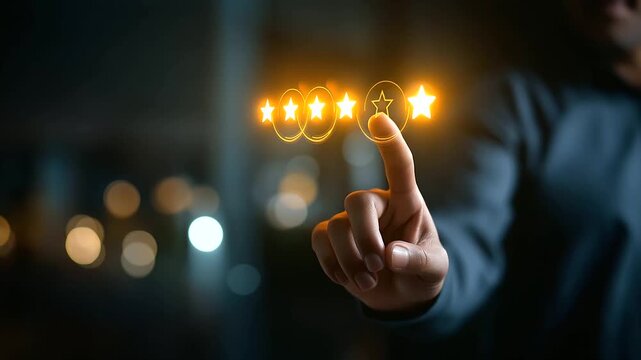 Customer satisfaction interface with emoji ratings and star reviews service feedback collection system user experience evaluation online reputation scoring client testimonial