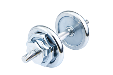 Stainless steel heavy duty screw eye bolt with threaded shank and circular loop end isolated