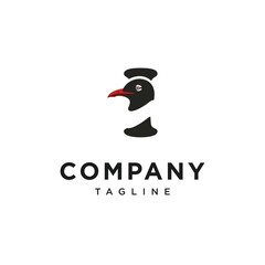 Obraz premium Letter I Laughing Gull Icon Vector Logo