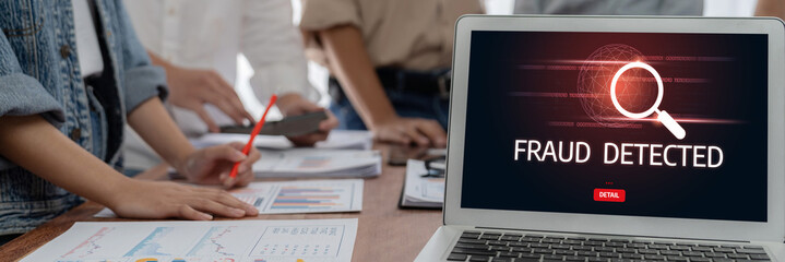 Cyber security software show alert of cyber attack for protection brisk. Danger from virus, phishing and cyber fraud.