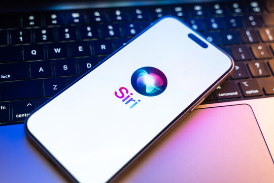 Siri logo is displayed on the screen of a smartphone, in Bangalore, India, on January 14, 2026