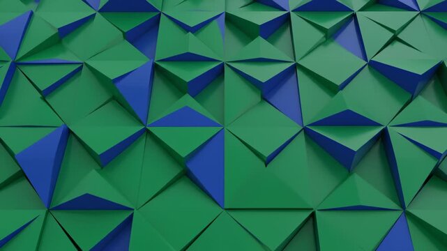 Abstract Green and Blue Triangular Pattern Forming Surface