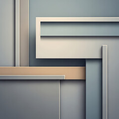 Modern Abstract Geometric Layered Design with Muted Tones and Shadows