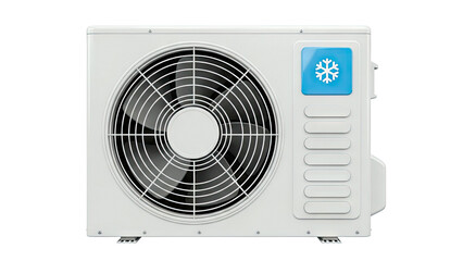 Outdoor air conditioner unit with snowflake symbol