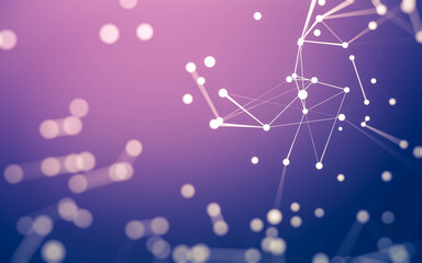 Abstract background. Molecules technology with polygonal shapes, connecting dots and lines. Connection structure. Big data visualization.