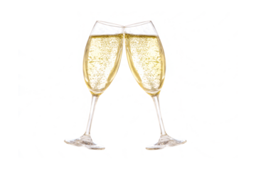 Celebrate in style with two elegant champagne flutes clinking together