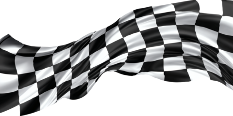 Dramatic waving checkered flag, symbolizing victory and speed in racing and competition