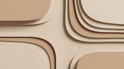 Abstract Layered Beige and Brown Curved Shapes with Smooth Gradients