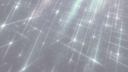 紺色背景に整列して輝く白い光のグリッドと星屑の抽象背景