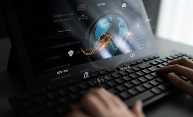 Global AI and data processing system enhances data, AI, and processing efficiency through digital network and global integration of intelligent technology Latch