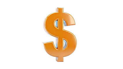 Orange 3D Dollar Sign