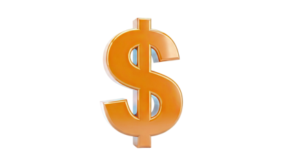 Orange 3D Dollar Sign