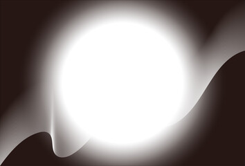 Abstract spiritual light orb with ethereal glowing waves on black background
