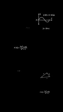 Vertical Mathematics formula equation dynamically animate background with alpha channel, animation complex scientific math concepts