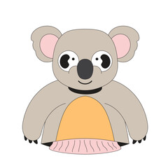 Fototapeta premium Cute animal koala hand puppet cartoon character illustration