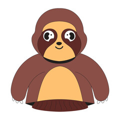 Fototapeta premium Cute animal sloth hand puppet cartoon character illustration