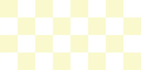 Soft pastel yellow and white chessboard checkerboard pattern. Cheerful aesthetic checkered background for summer decor, nursery wallpaper, and creative stationary design.