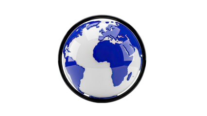 Glossy Blue and White Earth Globe