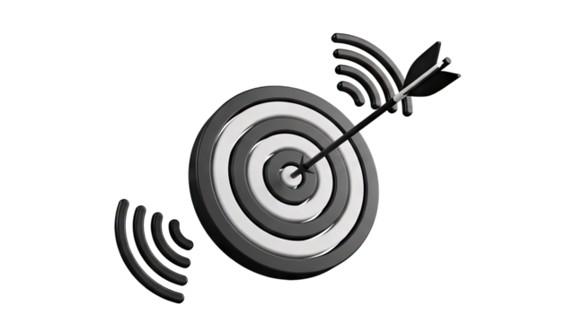 Target with Arrow and Wi-Fi Signal - Powered by Adobe