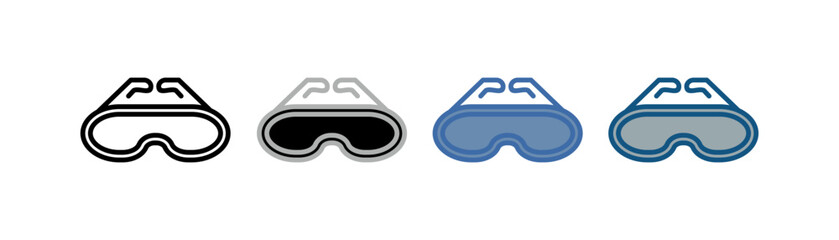 
goggle icon set multiple style collection glasses